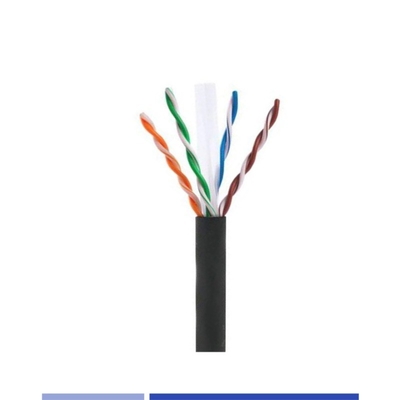 Mua UTP ngoài trời Cat6 cáp 23AWG Solid Copper 4 cặp áo khoác PE màu đen 305Mtr sản xuất trực tuyến