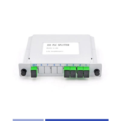 Gắn gọn 1x4 PLC Splitter Single Mode SC APC Độ chính xác cao Đèn